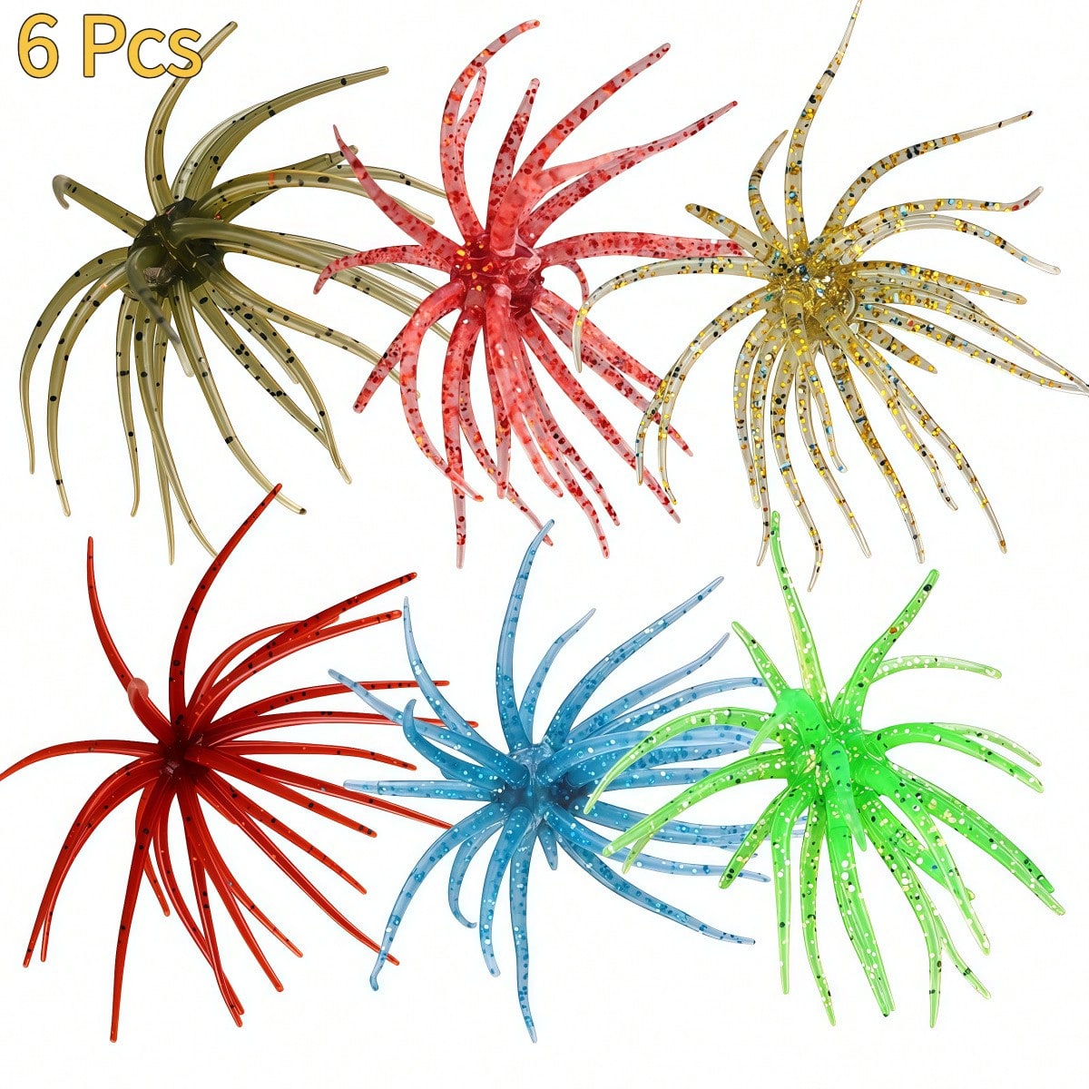 Fishing Lure Topwater - 6Pcs Fishing Sea Urchin Soft Lures,