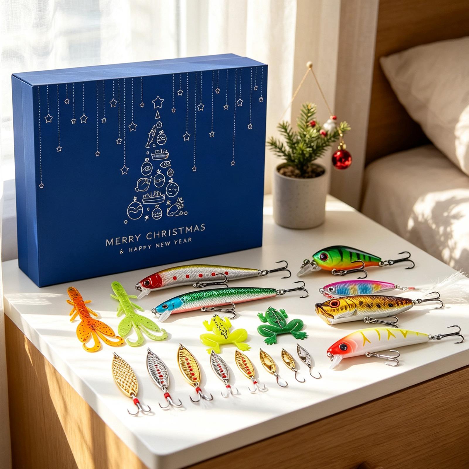 24 Days Christmas Fishing Bait - Fishing Lure Box recension och pris
