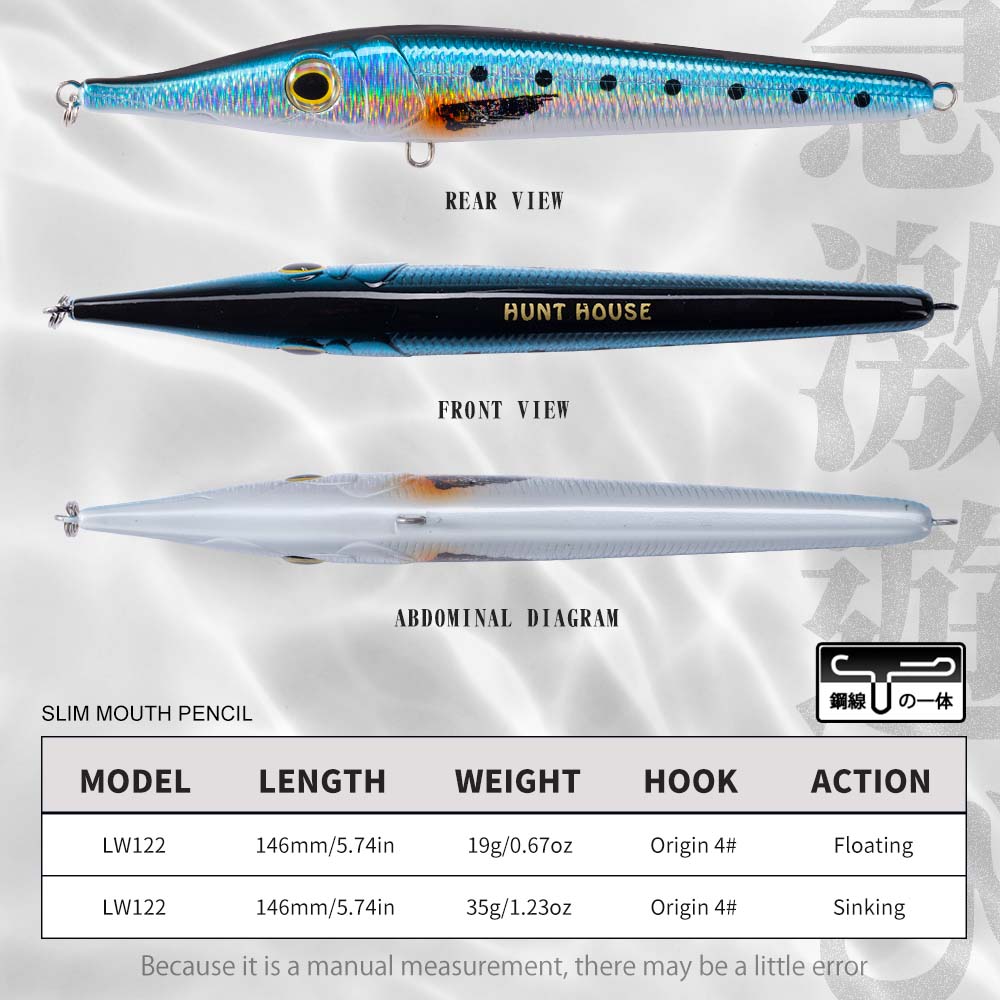 Hunthouse 146mm19/35g Needle Z - Fishing Lure Topwater recension och pris